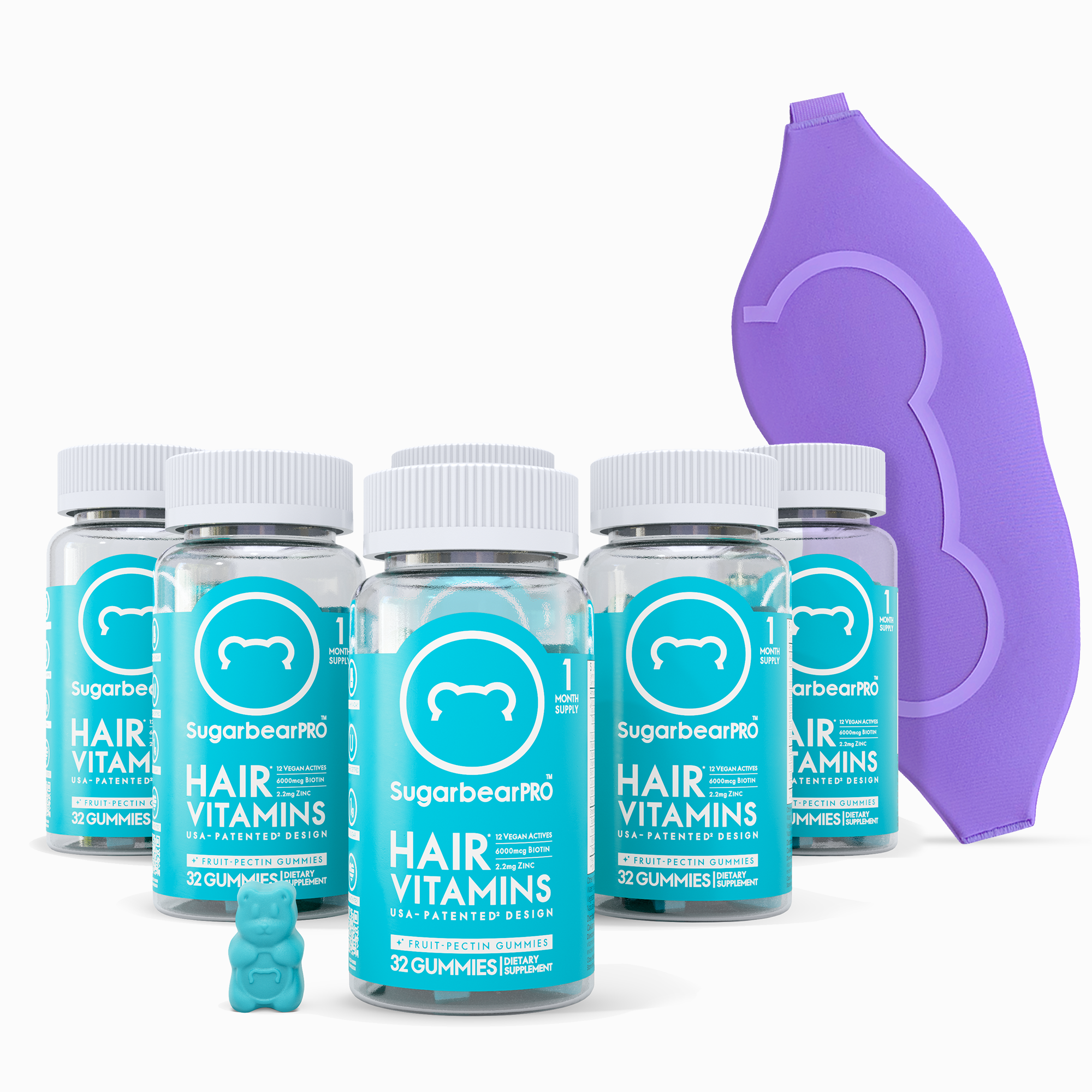 Sugarbear Pro Hair Vitamin Vegan Gummies - 6 Month Pack + Free Gift*