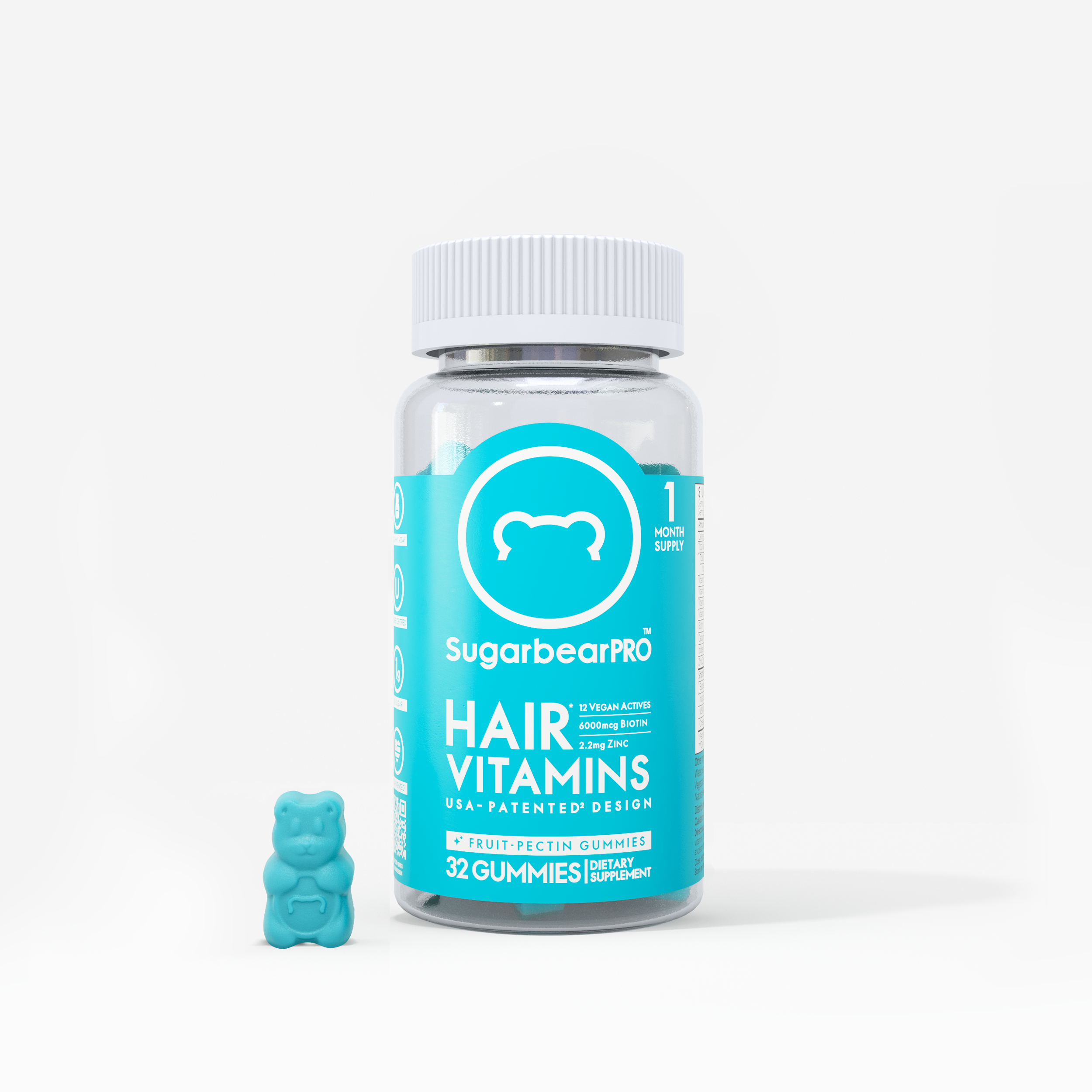 Sugarbear Pro Hair Vitamin Vegan Gummies - 1 Month Pack*